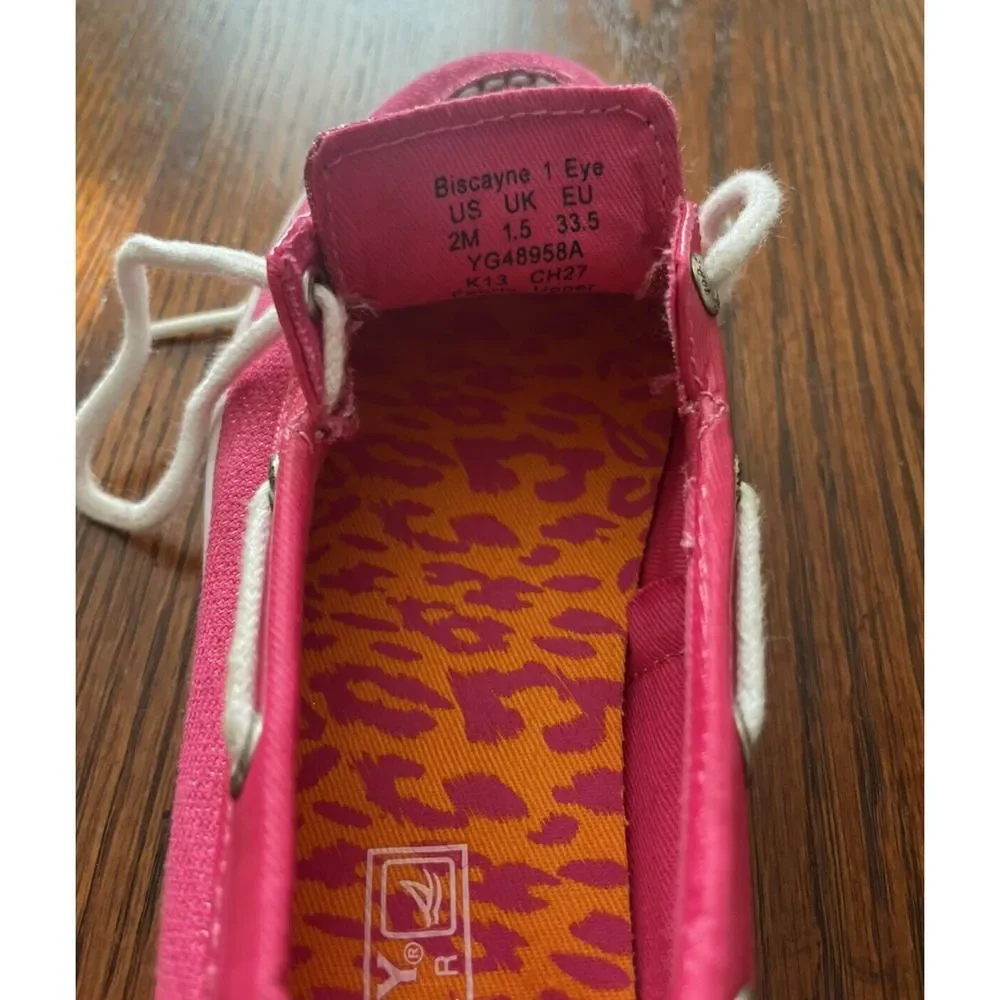 Sperry Top-Sider Biscayne Girls Size 2M Hot Pink Glitter Slip-On Boat Shoes